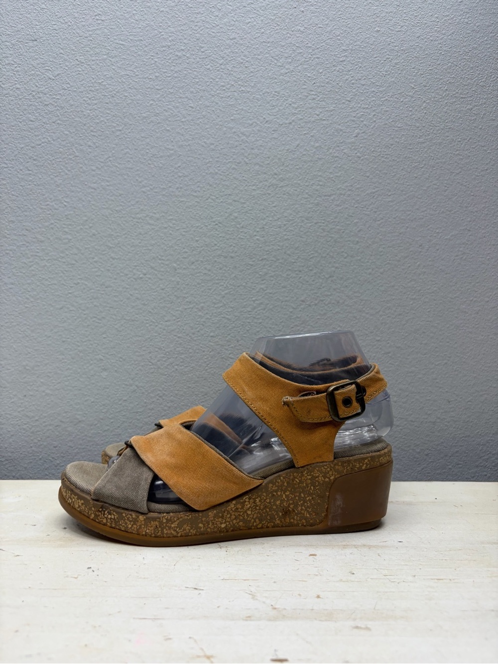 El Naturalista N5007t Canvas Wedge Sandals Size 37